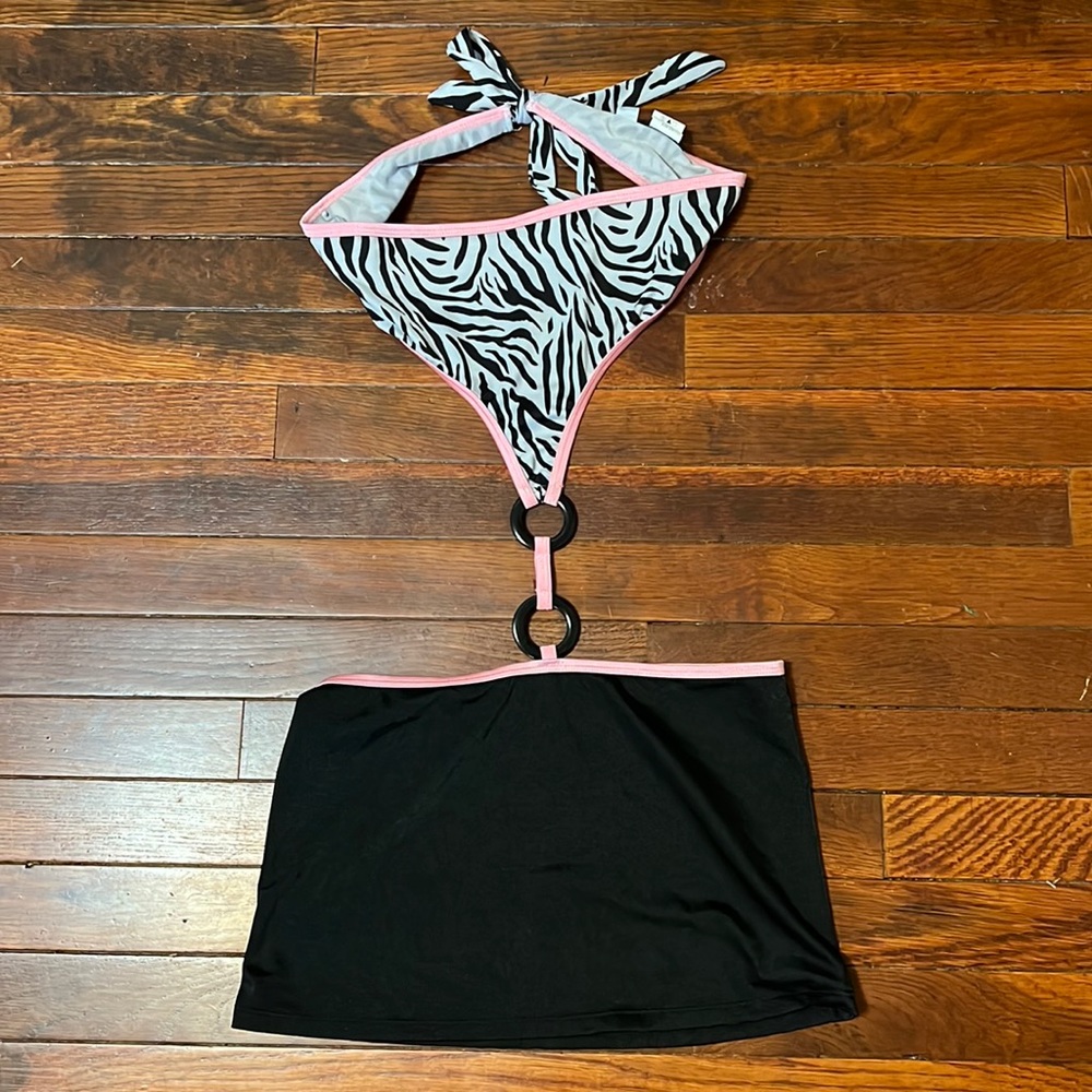 Dreamgirl One Piece Zebra top and Skirt Bottom